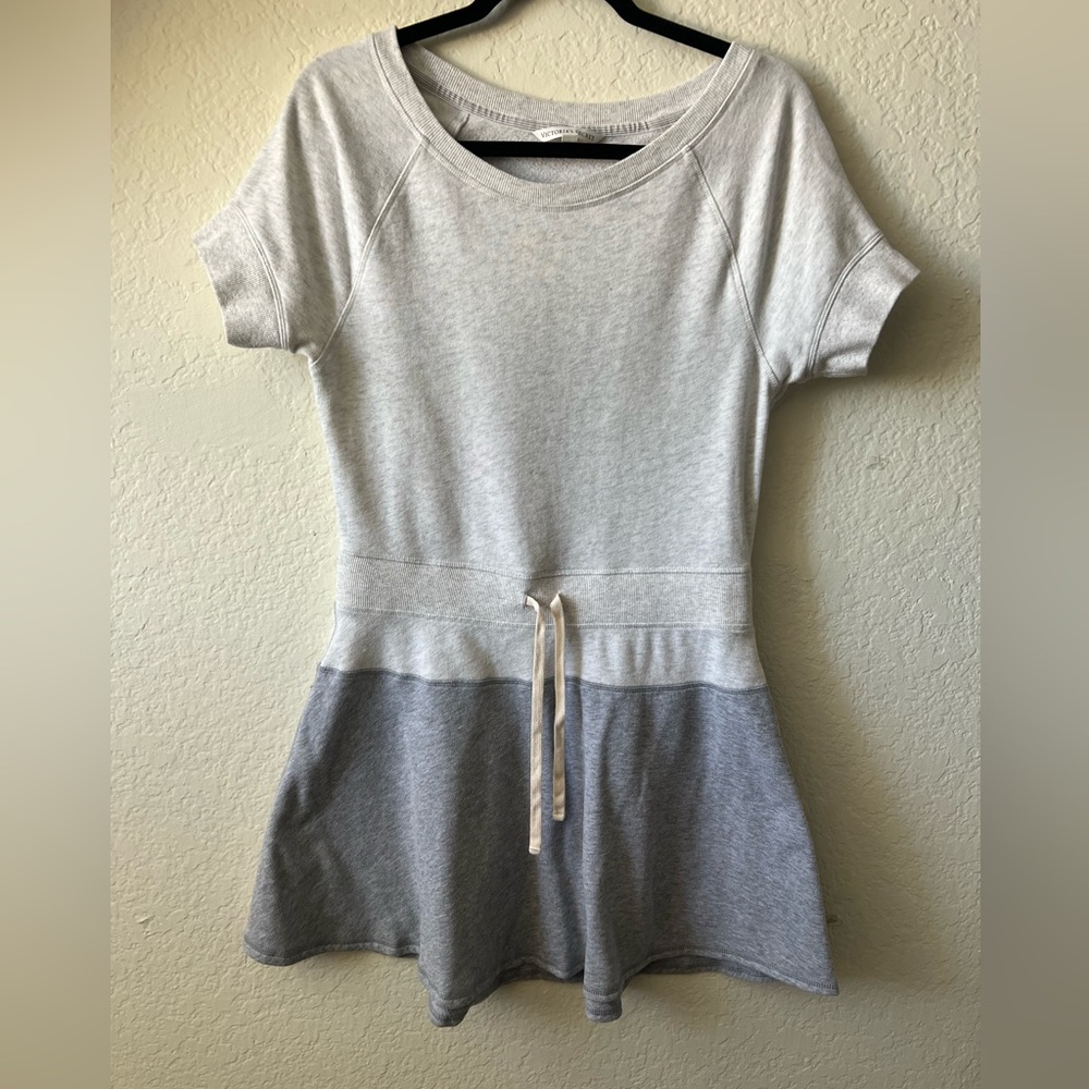Victorias Secret Gray Short Sleeve Dress with Drawstring Waist